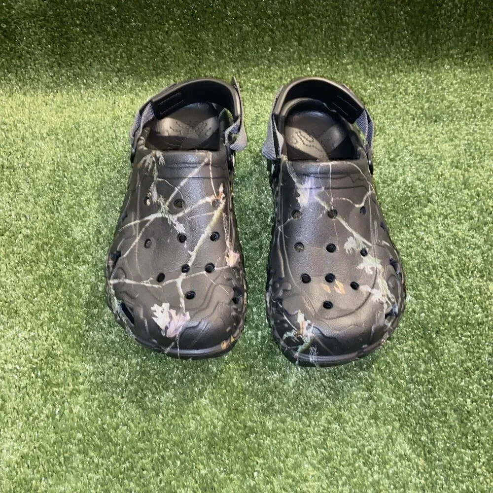 Casual Black Camo Slip-On Sandals with Back Strap